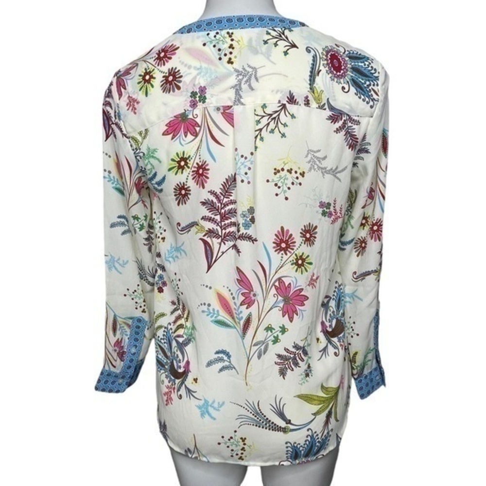 Talbots Tunic Blouse | Women SP small petite | Floral Semi Sheer Cream - Picture 3 of 11